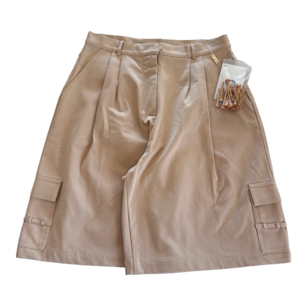 NWT St. John Sport Beige Wide Leg Shorts - Sz 14